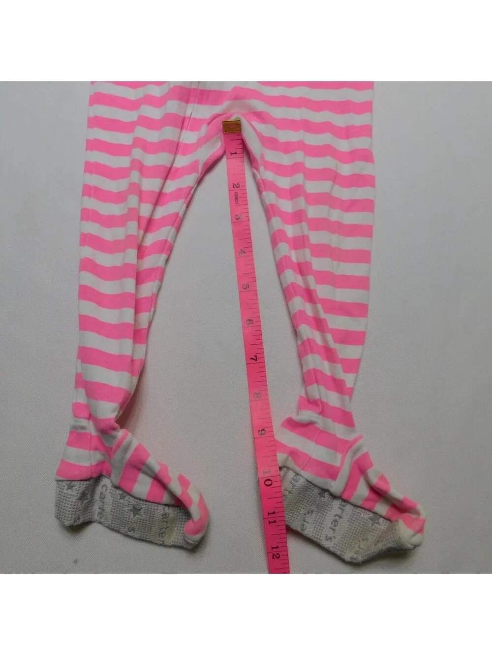 Carters Baby Girl Footed Pajamas 18M 18 Months Pink White Striped Toucan Sleeper